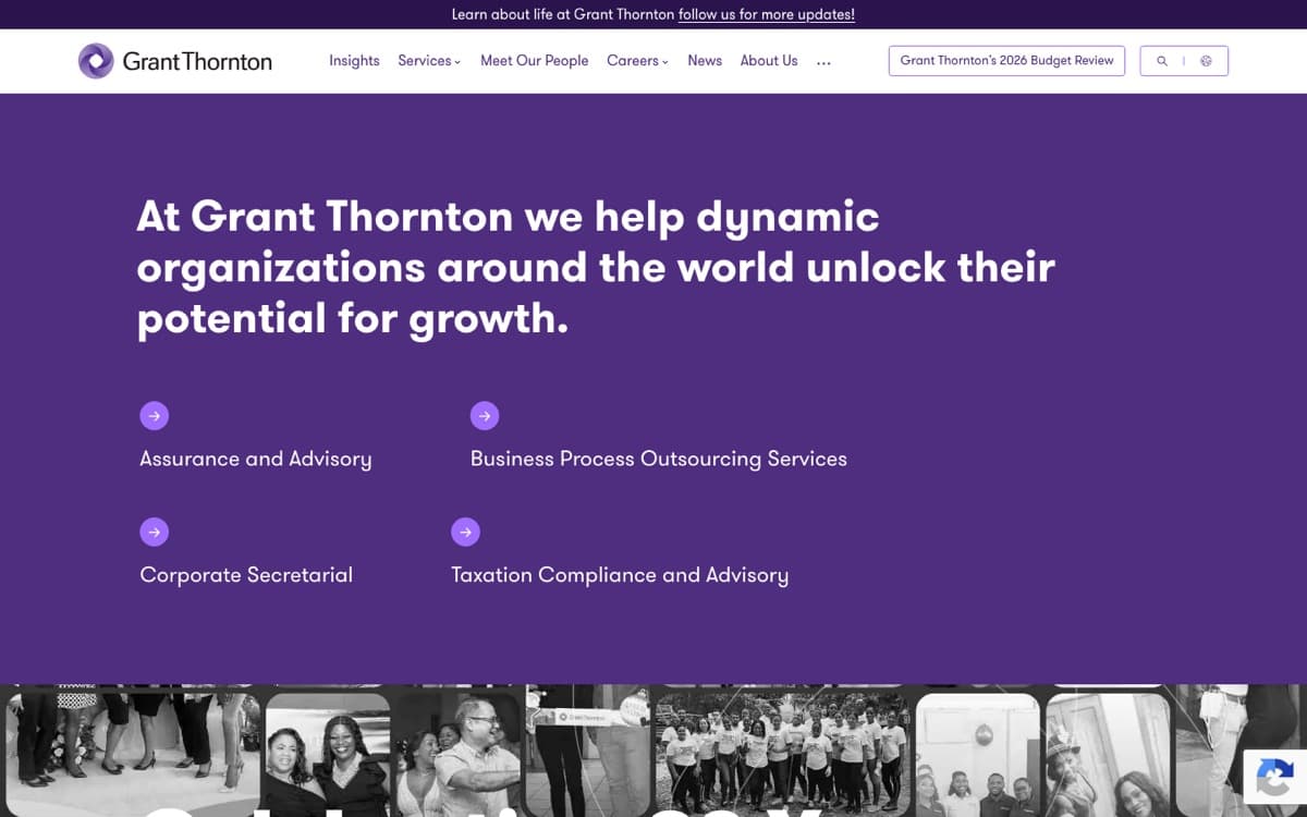 Screenshot of the Grant Thornton Trinidad and Tobago website